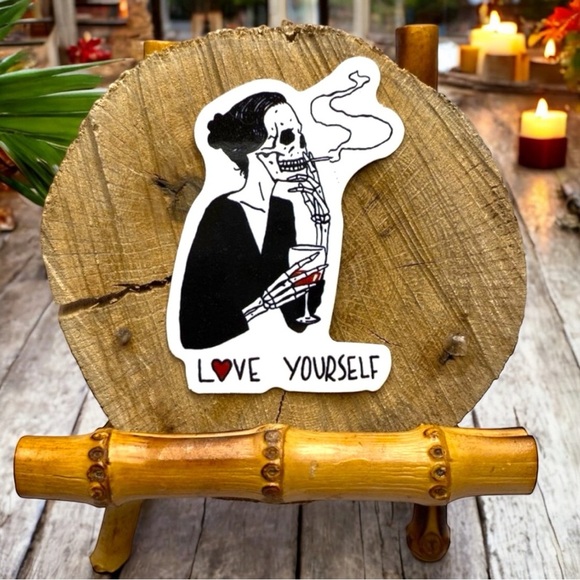 NEW 4 Love Sick Skeletons Waterproof Vinyl Stickers - Picture 2 of 7